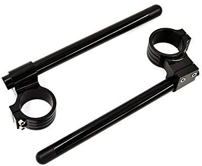 Semi Manillar Clip On 43mm diámetro 30 mm de Aumento Aluminio Negro