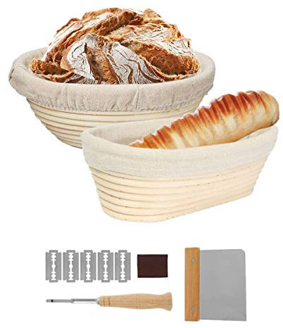 Panier à Banneton Pour Pain, Ensemble de Paniers de Fermentation,Kit Boulangerie, Kit pour Faire du Pain pour Boulangers Professionnels