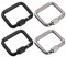 4 Pcs Locking Carabiner Clip Heavy Duty Set|Premium Aluminum Alloy D-Ring Key Ring Hook|Camping Accessories for Outdoor, Hammocks, Dog Leash, Fishing, Hiking, Traveling, Swing(black&grey)