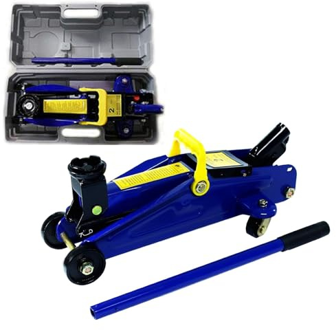 Cric hydraulique Rigogo - Cric de levage automobile incluant valise, Cric hydraulique 2T pour voiture et atelier