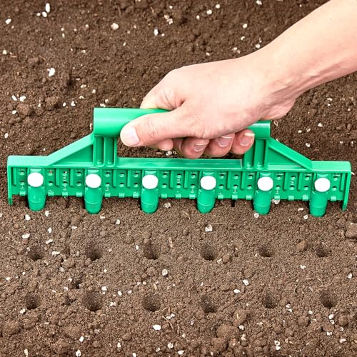 HHTHH Seed Dibber, Multifunctional Seed Spacer Tool, Seed-in Soil Digger Garden Spacer aid for Planting Seeds Laying Out ideally Spaced Rows (Green)