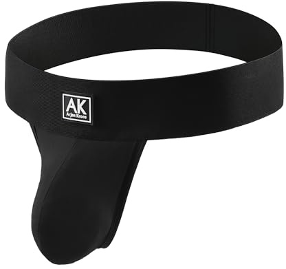 Mauro Kane String Homme Jockstrap Respirant Athlétique sous-vêtements Sportif Taille Basse Tanga Thong Underwear Noir M