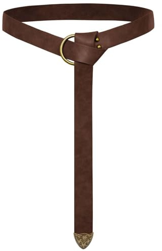 Scarlet Darkness Medieval Leather Belt Renaissance Accessory Pirate Viking Belt for Men Women Dark Brown