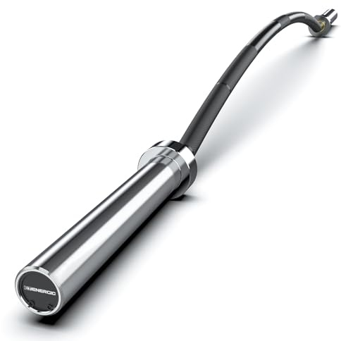 E.T.ENERGIC 7FT Olympic Cambered Barbell Bar Load 1000LBS Capacity Available Men's Barbell with Hard Chrome Sleeves for 2 Olympic Plates