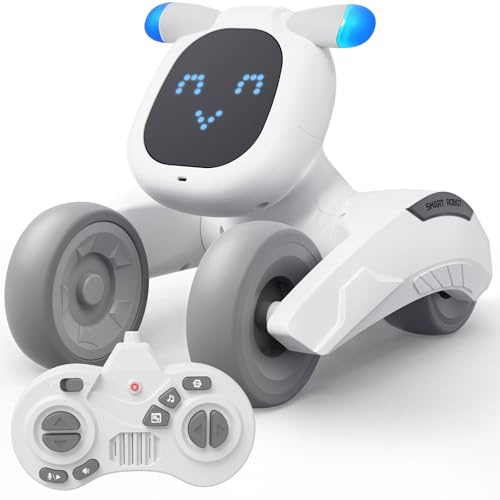 PRANITE Robot Giocattolo, Robot Telecomandato Ricaricabile con Espressione LED, Registrazione, Musica, Canto, Ballo, Regalo di Interattivi Robot per Bambini, Ragazzi e Ragazze