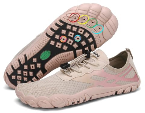 SAGUARO Chaussures Aquatiques Femmes Hommes Séchage Rapide Barefoot Chaussure de Plage deau pour Mer Piscine Surf Nautiques Riviere Baignade Kaki,GR.38