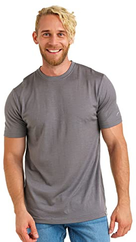 Merino.tech T Shirt Merinos Homme - 100% sous Vetement Merinos Homme Lightweight Tshirt Laine Merinos (Medium, Perfect Grey)
