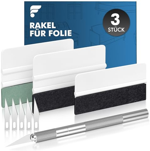 shinfly Skrapa för folie, 4 stycken, folieringsverktyg, folieskrapa för foliering med filtrakelskrapa, set med 5 blad, för fönsterfolier och bilfolie