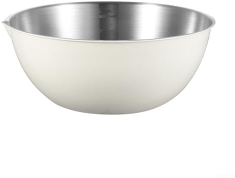 Sisinkal Ciotola in acciaio inox 304 con beccuccio per versare la cucina, cottura e insalata, facile da pulire, design moderno per cucinare verdure e impasti (28 cm)
