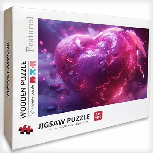 Hjärtpussel 4 000 bitar vuxna, onisk träpussel 141 x 87 cm, vuxna pedagogiskt spel utmaning gåta med en utsökt förpackningslåda, avslappnande spelkollektion, för sovrumsdekoration, 0-7821