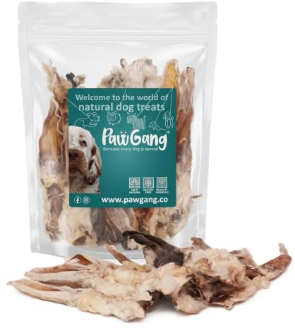 PawGang Rabbit Ears with Fur 200g – Air Dried Natural Dog Treats Puppy Chew