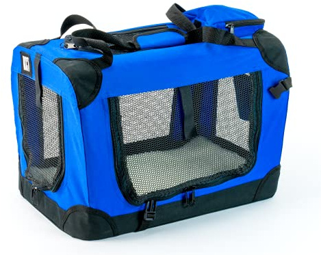 KCT Small Blue Fabric Pet Carrier Crate Crate Travel Transport Bag for Cats and Dogs