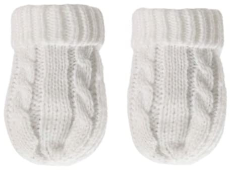 Mini Mart Online Baby Infant Knitted Cable Mitts Mittens Boy Girl Nb-12 Months, White