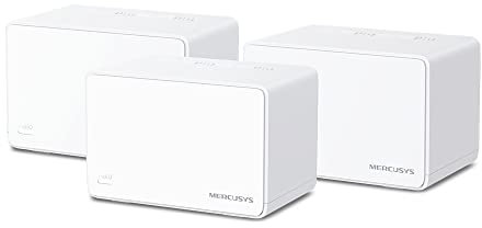 MERCUSYS WiFi 6 Mesh AX3000Mbps, Couverture jusqu'à 650 m², Connecter jusqu'à150 Appareils, Canaux 160 MHz, 3 Ports Gigabit, WiFi bi-Bande, Easy App Control, Halo H80X (3-Pack)
