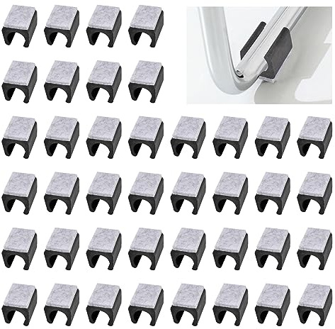 UFURMATE Almohadillas para sillas, 40 piezas de 15 mm de protectores de suelo para patas de silla de plástico con almohadillas de fieltro, protectores de suelo en forma de U para tubos de silla