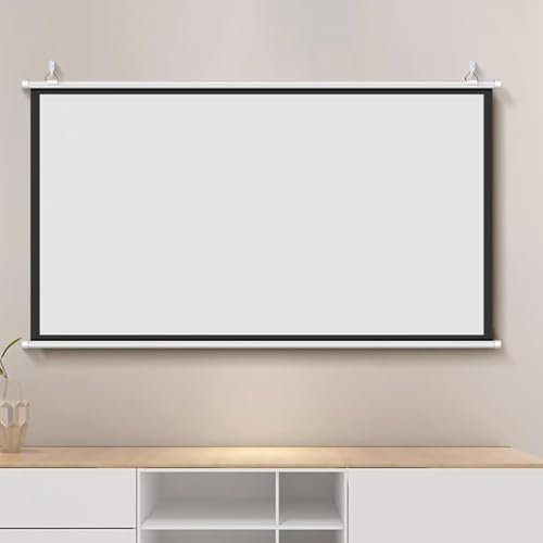 Écran De Projection Portable, Ecran De Projection 30 , 40 , 50 , 60 , 72, Style Coulissant Enroulable Manuel, Rideau De Projection Pratique 16:9 Montable Au Mur Pour Intérieur Et Extérieur(4:3,40