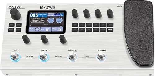 M-Vave MK-300 - Procesador multiefectos para guitarra y bajo, 11 módulos, más de 320 efectos, 120 amplificadores, cargador IR, looper, caja de ritmos, tarjeta de sonido BT y USB