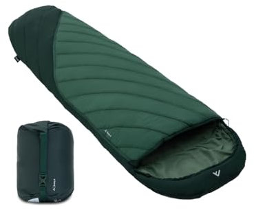 qeedo Buddy 8 Schlafsack Outdoor Sommer (8-25°C) 3 Jahreszeiten - Mumienschlafsack Erwachsene & Jugendliche (bis 200cm), kompakt & leicht, Peach-Skin-Oberfläche