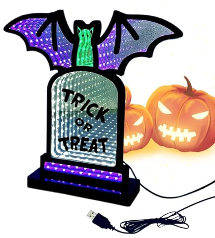 Luz Nocturna Halloween | Lámpara Luminosa De Tumba Con Soporte - USB Decoración Mesa Para Interior Hogar Dormitorio Exterior Fiestas