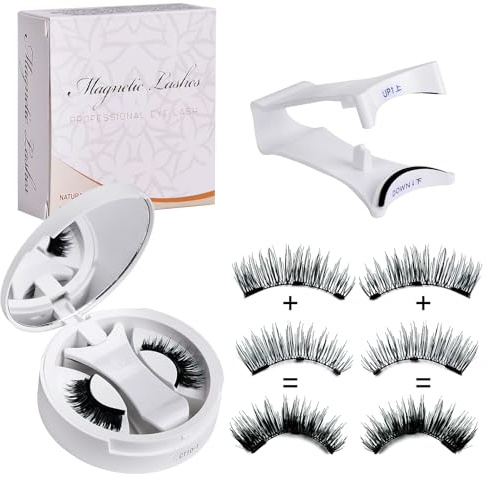 Pestañas Postizas Magneticas, Pestañas Magnéticas,- Pestañas Magnéticas de Fuerte Adhesión con Pinza Aplicadora - Sin Pegamento, Reutilizables - Efecto Dramático y Natural