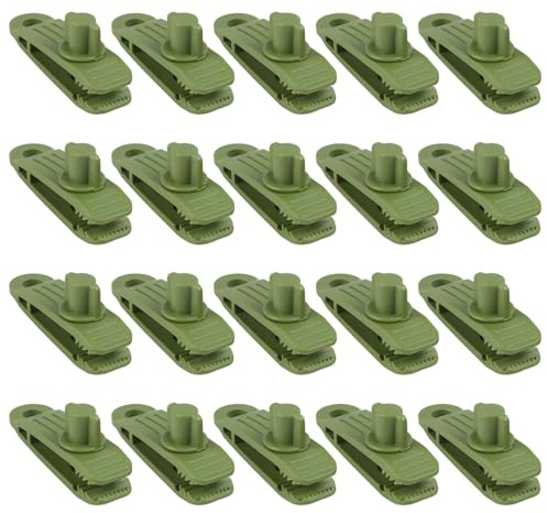 Gettimore 20 clip resistenti per telone per uso esterno, morsetti in plastica resistente con forza di trazione di 70 kg, design a coccodrillo per tende da campeggio, tende da piscina, tende da sole