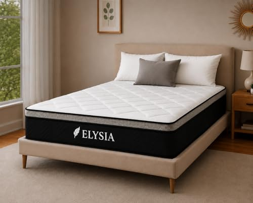 KONTARBOOR Materasso 140 x 190 x 25 cm – Elysia – Memory Foam – 25 cm – Supporto 7 zone – Ipoallergenico – Ferma & Comfort Equilibrato.