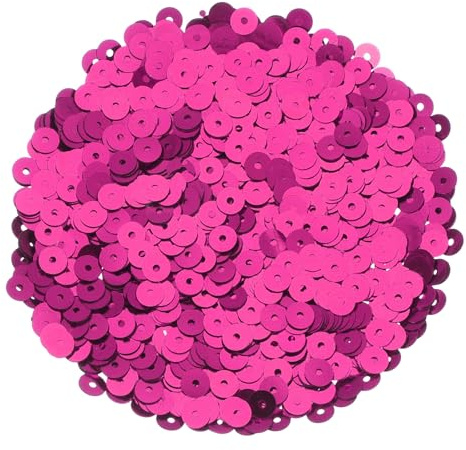 QUARKZMAN 30000 Piezas De Lentejuelas Planas Paillettes, 5mm/0.2 Lentejuelas Redondas Planas Con Agujeros Individuales - 3.53 oz (100g) Para Manualidades DIY Costura Bordado Ropa, Rojo Rosa