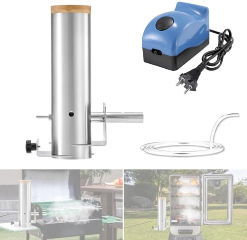 Générateur de Fumée Froide, Generateur Fumee Froide, Fumoir en Acier Inoxydable avec portable électrique Pompe, Gril-Fumoir, Generateur Froide pour Fumer la Viande Froide ou Chaude, Poisson, Barbecue