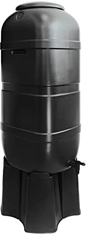 Koll Living Regentonne mit 100 Liter Fassungsvermögen - mit Standfuß - Wasserhahn - Befüllsystem