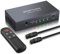 eSynic Digital Optical Audio Switcher Professional 4X1 Optical Audio Switcher Toslink Audio Switcher Box with IR Remote Control Supports PCM2.0 DTS Dolby-AC3 Compatible with PS3 PS4 HDTV etc
