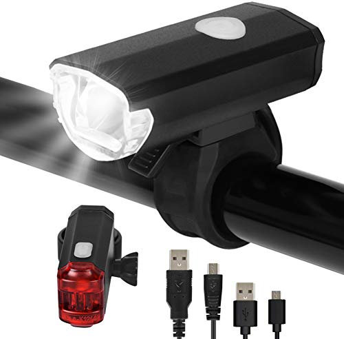 Opard Fahrradlicht, Fahrradlicht StVZO Zugelassen, LED Fahrradbeleuchtung USB Aufladbar, Fahrradlampe Wasserdicht,2 Licht-Modi Frontlicht/Rücklicht (Frontlicht&Rücklicht)