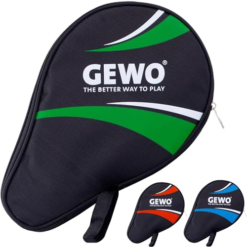 GEWO Rundhülle Master mit Ballfach - Robuste Tischtennisschläger-Hülle für einen Schläger und 3 Bälle - Tischtennis-Tasche mit gepolstertem Schlägerfach - Einzel-Tischtennisschläger-Tasche, 30cm, grün