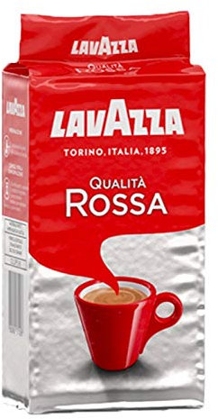 Lavazza Qualità Rossa - Caffè Macinato per Moka - Arabica e Robusta - Gusto Pieno e Rotondo - Note di Cioccolato - Intensità 5 - Tostatura Intenso - 250 g