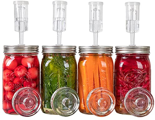 JILLMO Fermentation Kit, Stainless Steel Lids with Weights & Airlocks