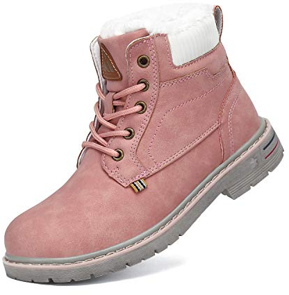 Mishansha Ragazze Stivali da Neve Bambino Caloroso Pelliccia Stivali Trekking Bambina Stivali Inverno Rosa 34