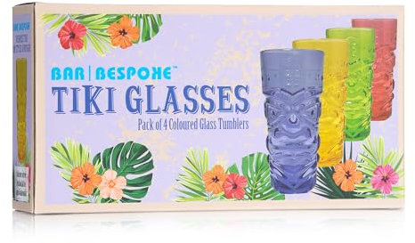 Bar Bespoke Lot de 4 verres colorés Tiki Highball
