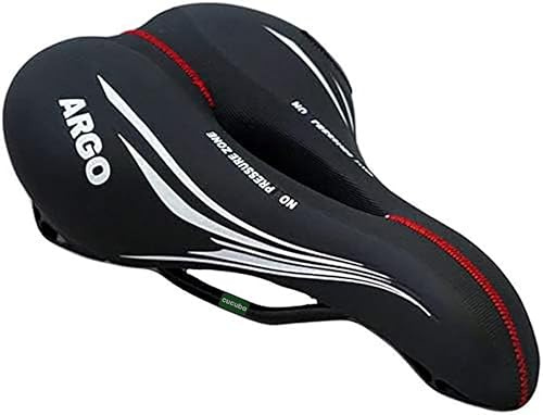 CUCUBA Montegrappa Saddle with Anti-Prostate Hole for Trekking, Cross and MTB Bikes in Synthetic Leather Argo Black