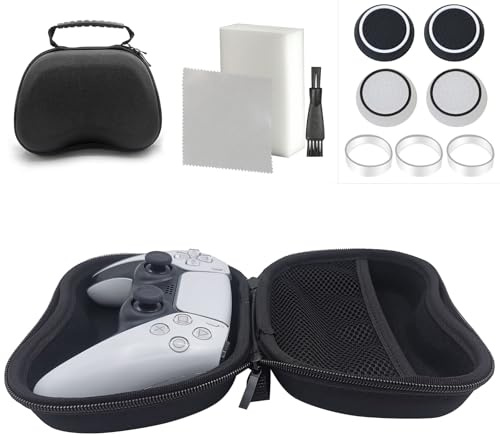 ZHI-NYLLDJS Controller Case For PS5/4,For Xbox One (Series X, S),For Switch1/2 Pro Controller,precision rings&Thumb Grip Caps,Powerful clean Sponge&Cleaning Cloth (Black, 11in1Set)