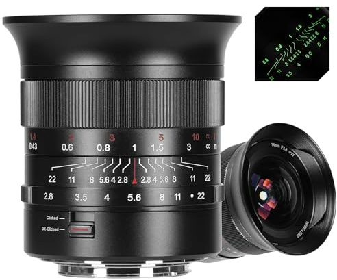 7Artisans 14 mm F2.8 för L-Mount objektiv, vidvinkel helformat linser 116° manuell fokus, kompatibel med L-Mount Leica SL2/Lumix S1 S1H S5/Sigma FP L S1 S1H S5, Leica SL SL2