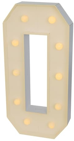 LED-nummer upplyst, 100 cm stort antal med glödlampor, 0, 1, 2, 3, 4, 5, 6, 7, 8, 9, ljusnummer, med batterilåda, 2 000–3 000 K, för studentfester, bröllop (0)