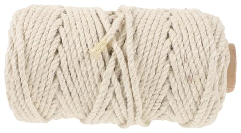 SMASOLO Corda di Sisal Bianca 5mm 50m per Tiragraffi Fai da Te, Accessorio Resistente AntiGraffio per Gatti Domestici, Corda di Canapa Sostituibile per Mobili e Alberi Graffiatori