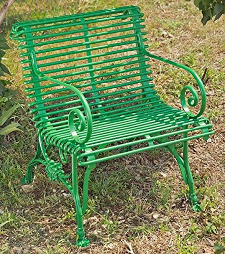 Casa Padrino Gartenstuhl aus Schmiedeeisen mit Krallenfüßen 65 cm x 60 cm - Luxus Gartenmöbel, Farbe:Vintage rot