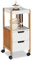 Relaxdays Rollwagen mit Schubladen, Teewagen, Tabletttisch rollbar, Küchenwagen aus MDF, Bambus, HBT: 69x30x30 cm, weiß
