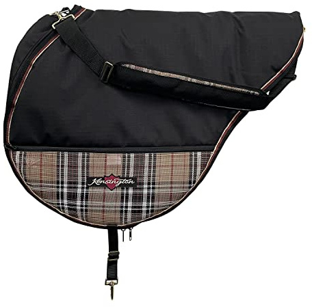 Kensington Padded English/All Purpose Saddle Carry Bag with Shoulder Strap & Exterior Side Pockets - Fits a 19 AP Saddle - Color: Deluxe Black