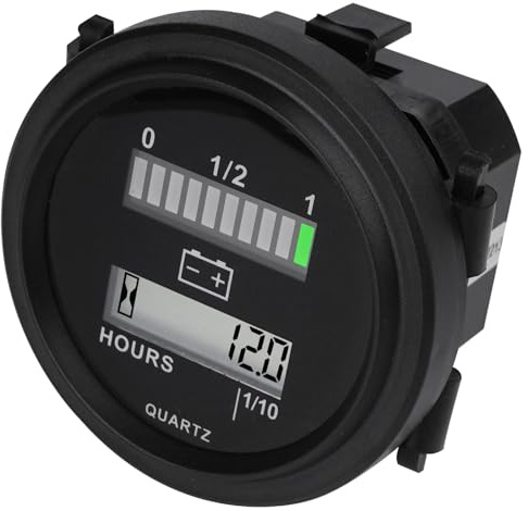 YOOREAL 12V-72V Indicatore di carica della batteria al piombo,contatore ore