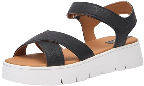 Geox Sandalo da donna D Dandra 40 C Wedge, Nero, 38 EU