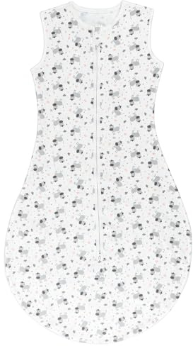 TOGOU2S Sommerschlafsack Baby 0.5 Tog Schlafsack Baby Sommer 100% Baumwolle Sommerschlafsack Baby Atmungsaktiv Schlafsack für Unisex Neugeborene Jungen Mädchen 0-6 Monaten