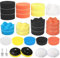 ZZQVIP 32 PCS Polierschwamm Auto Set, 80mm Polierschwämme Pads, Polieraufsatz Bohrmaschine für Auto, Poliermaschine, Bohrmaschine Polieren, Wachsen, Im Lieferumfang sind Zwei Edelstahlschrauben