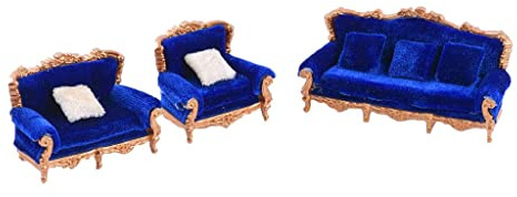 Xiaojikuaipao 1/25 Style Européen Mini Canapé Modèle Mobilier Ensemble de Meubles pour Table à Sable ou Maison de Poupée, Fabrication Exquise, Design Vintage, Bricolage Artisanal, Décoration de la