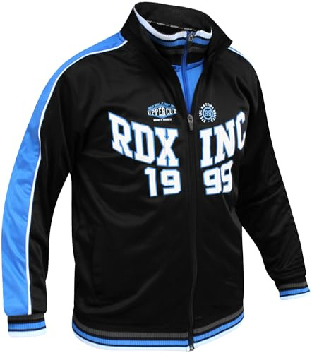 RDX Upper Jacket Jumper, Zip up Track Suit Turtle Neck Unisex Top, Boxing Training, Dual Zipper Utility, Warm Comfort Fit Rib-knit Elasticated Cuff for Sports Jogging Running, Men Women Home Gym